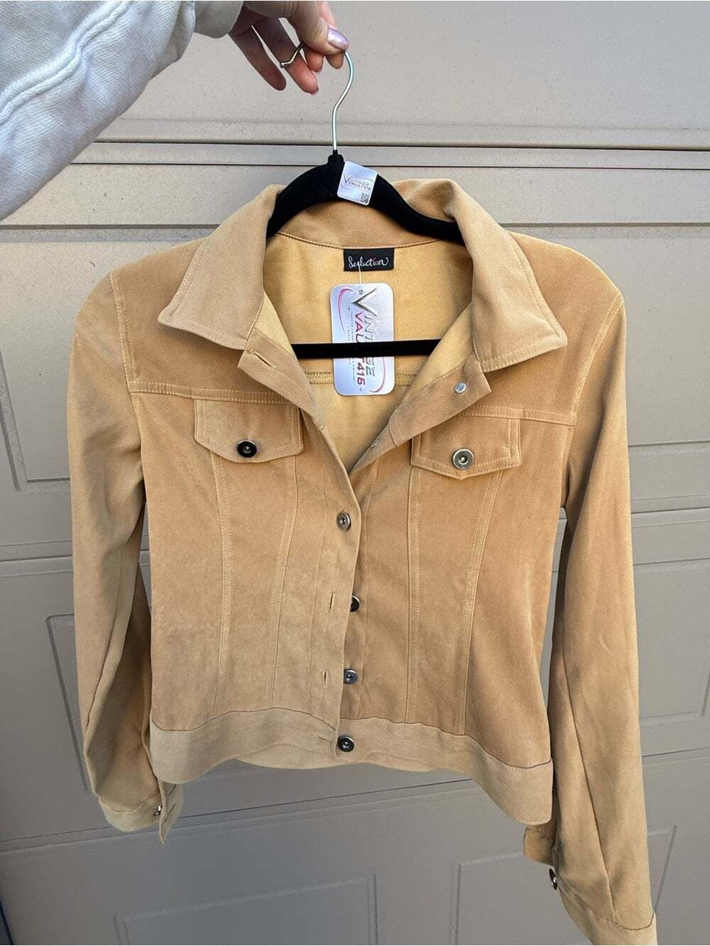 Seductions Y2K Tan Button-Front Jacket